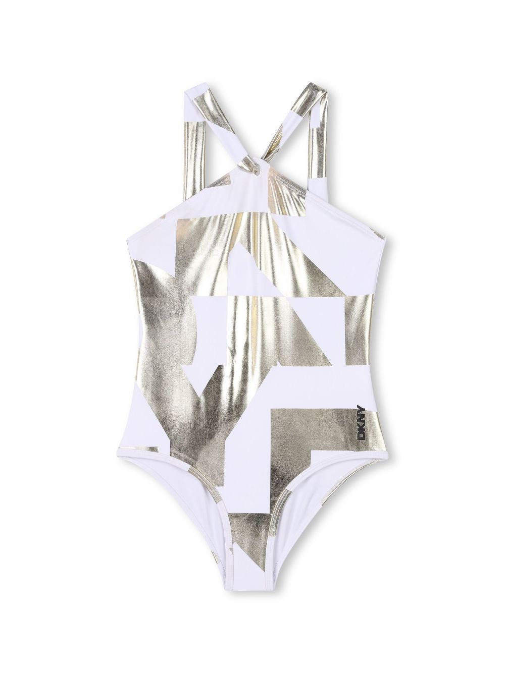 Logo-print swimsuit - Gold