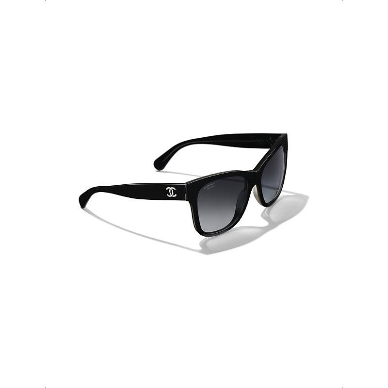 Womens Black Square Sunglasses