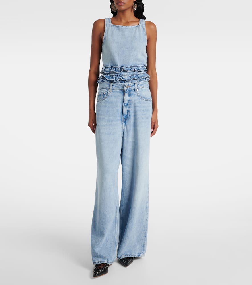 Mid-rise wide-leg jeans