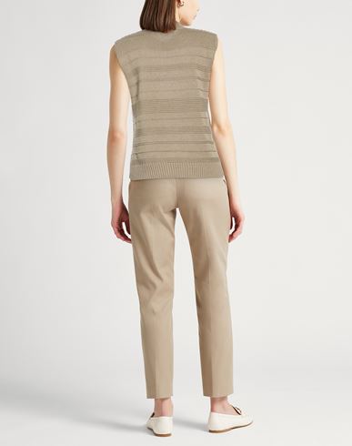Woman Sweater Khaki Size 10 Cotton