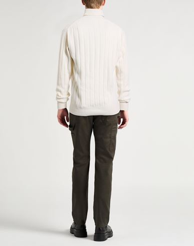 Man Turtleneck Ivory Size XL Virgin Wool, Cashmere