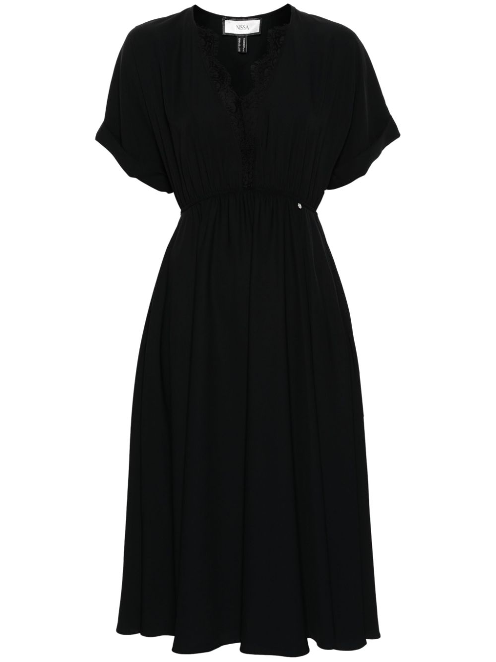 Lace-detail midi dress - Black