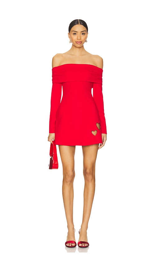 MORE TO COME Everly Off Shoulder Dress in Red.  XS. Also in M, S