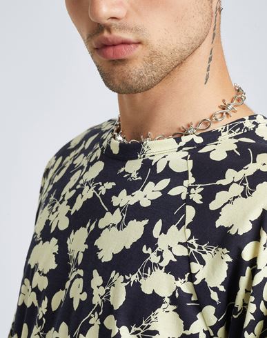 Printed Cotton Long Sleeves Tee Man T