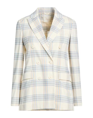 Woman Blazer Ivory Size 8 Cotton, Elastane