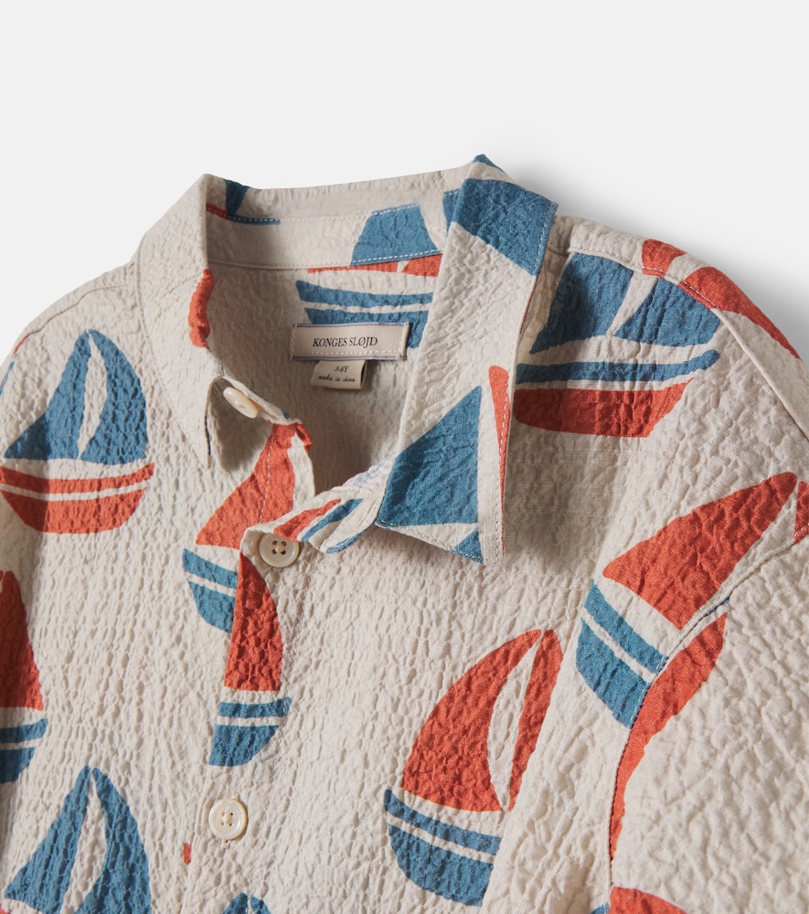 Konges Sløjd Elliot printed cotton seersucker shirt