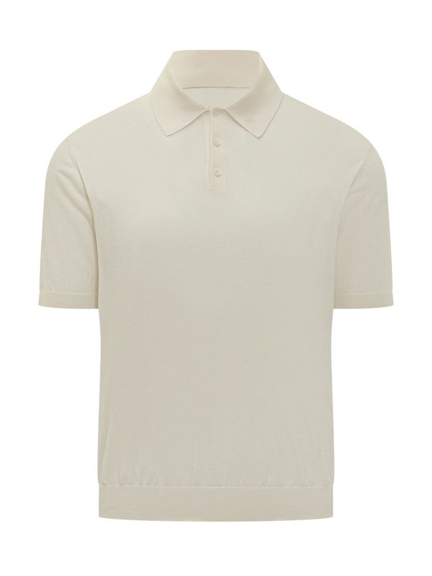 White Solid Shirt Collar Polo
