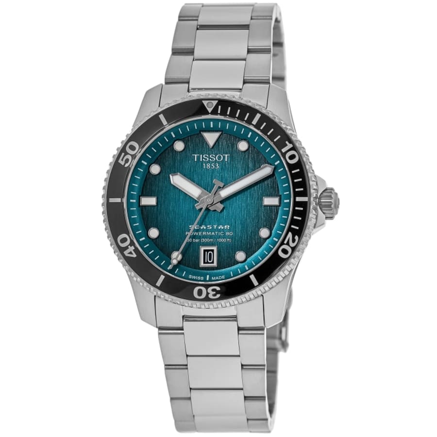 Seastar 1000 Powermatic 80 Turquoise Dial Stainless Steel Men's Watch T120.807.11.091.00