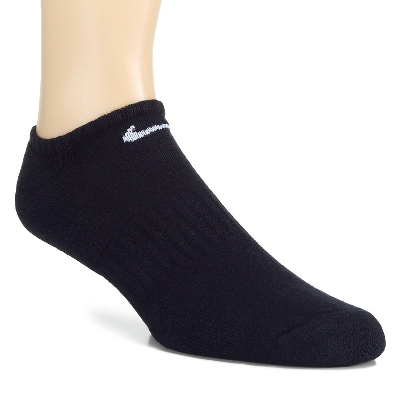 Men's 6 Pack Large Everyday Cushioned No Show Socks (Black/White)