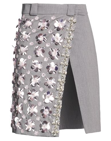 Des_phemmes Woman Midi skirt Grey Size 4 Polyester, Viscose, Wool, Elastane