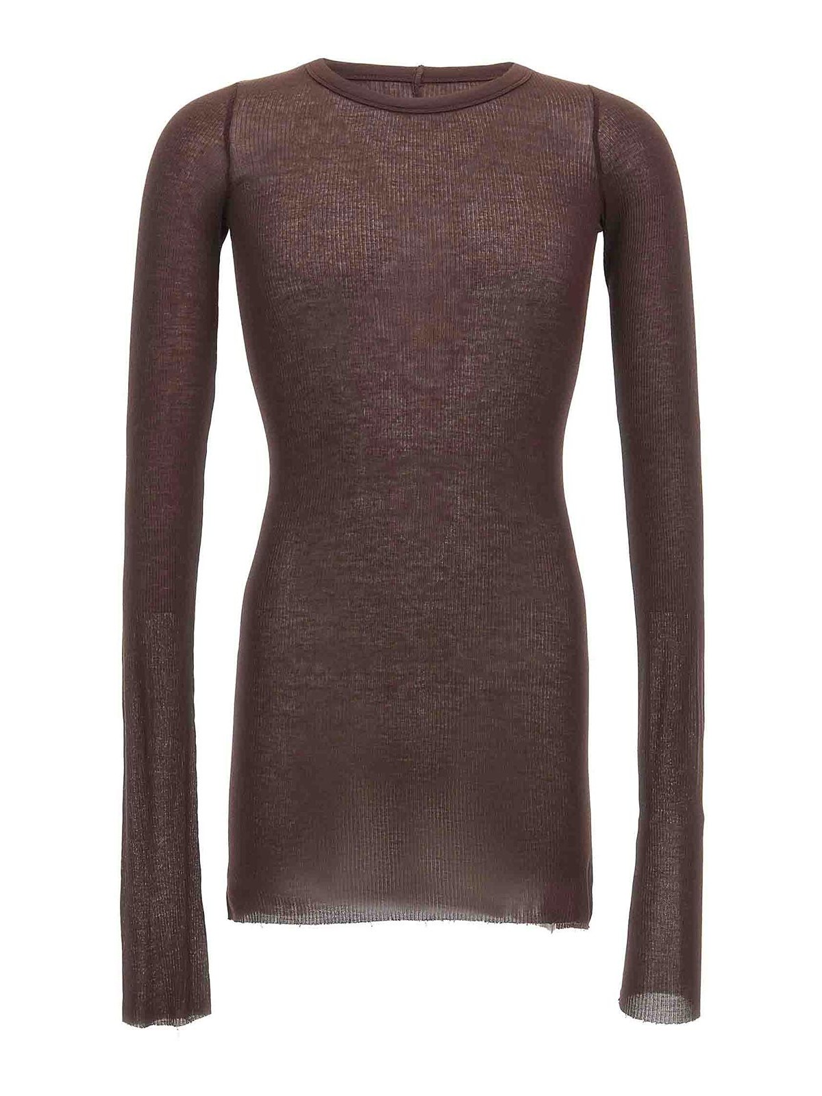 Ribbed T-shirt - Brown