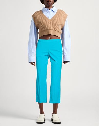 Malìparmi Woman Pants Turquoise Size 2 Cotton, Elastane