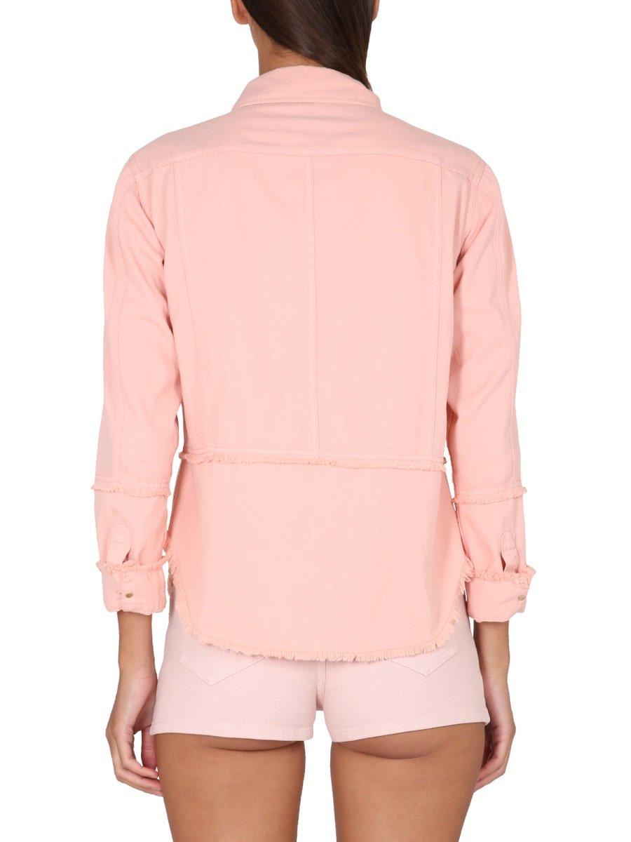 Long Sleeved Buttoned Denim Shirt