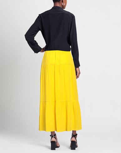 Rosso35 Woman Maxi skirt Yellow Size 8 Silk