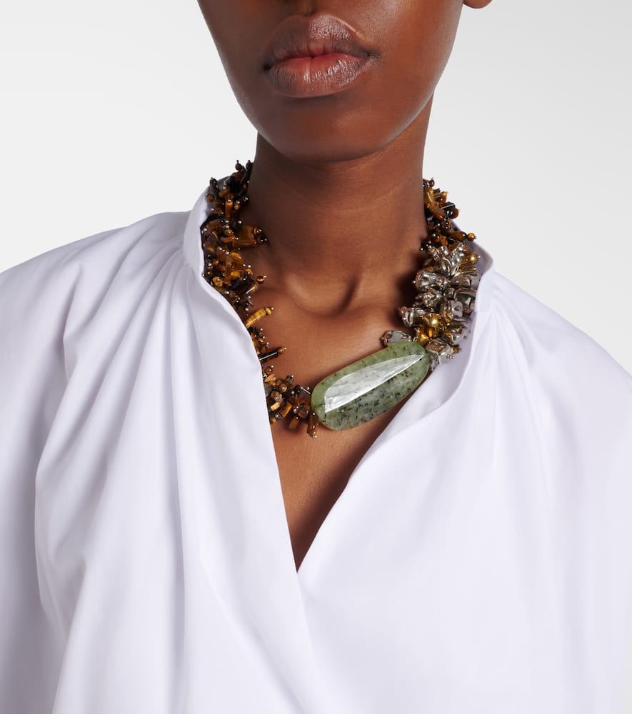 Draped cotton blouse