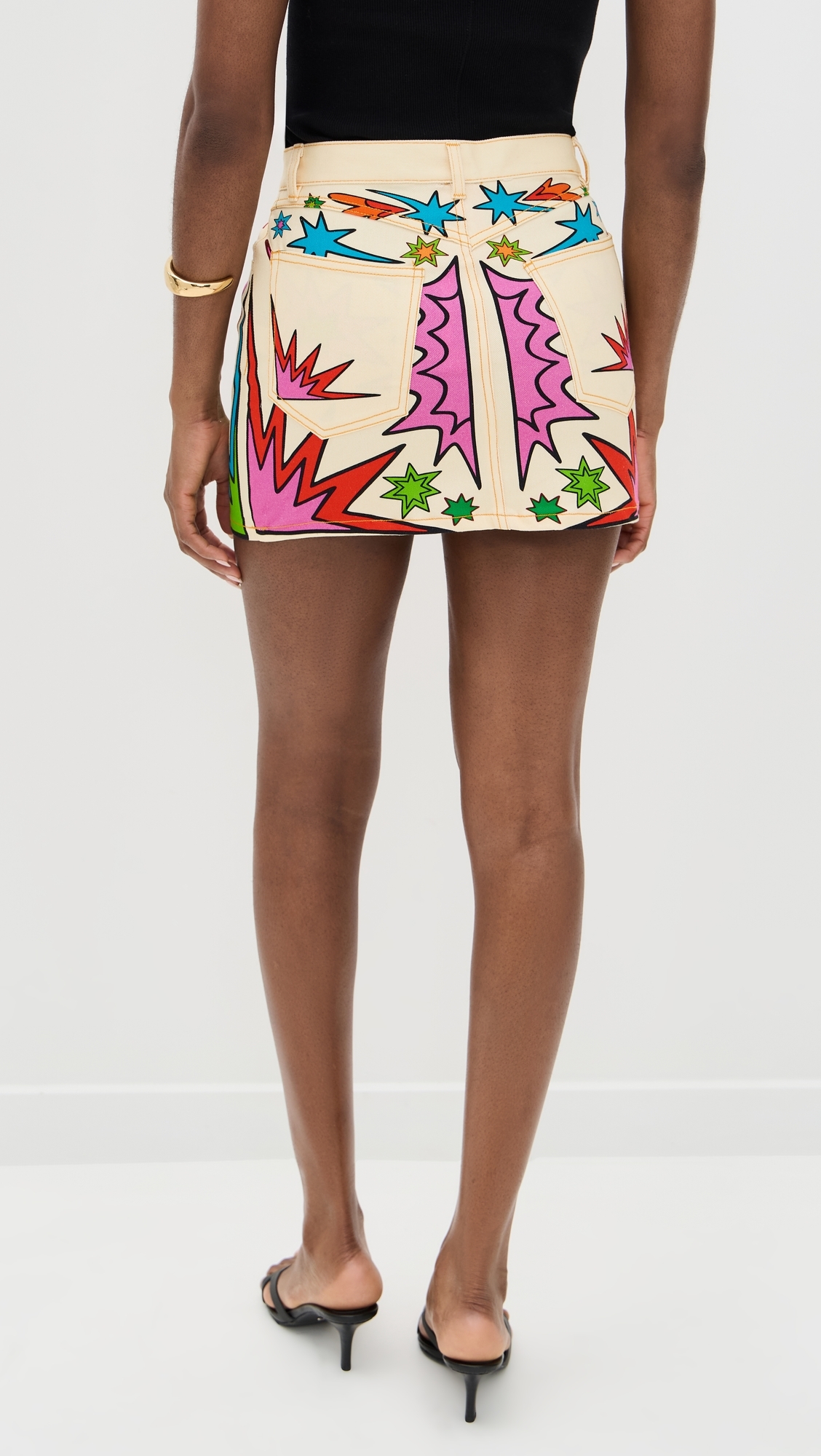 BruceGlen Play Print Denim Mini Skirt Boompow