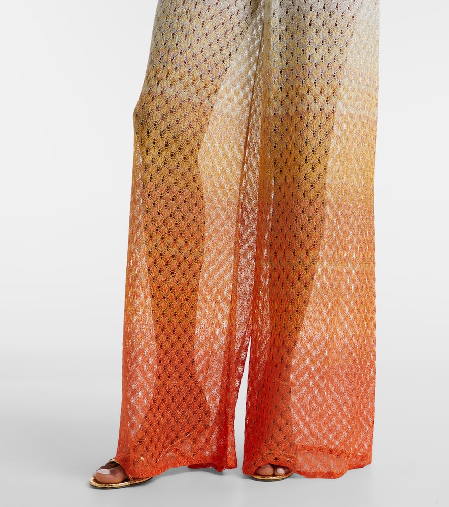 Open-knit lamé jumpsuit