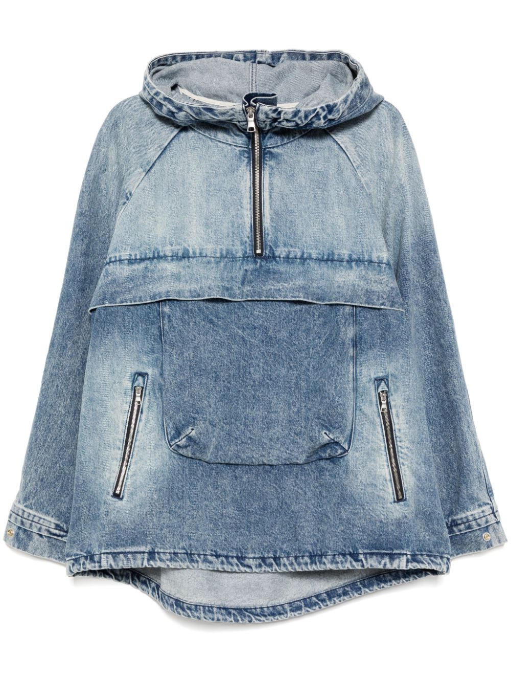 Drawstring oversize long sleeves top - Blue