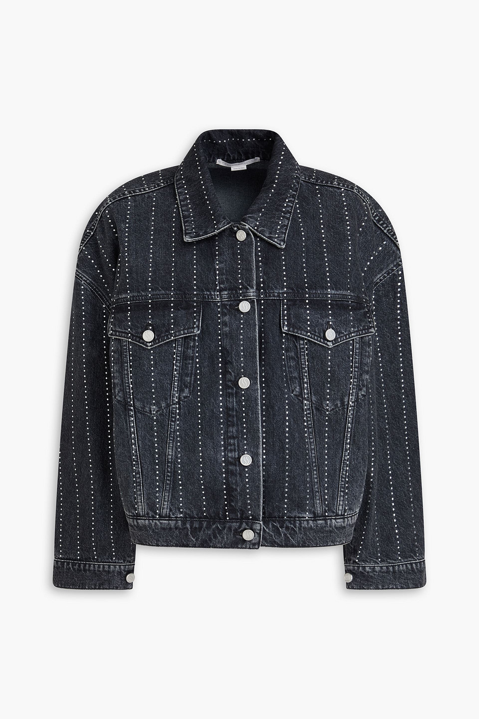 Crystal-embellished denim jacket - Black - IT 46