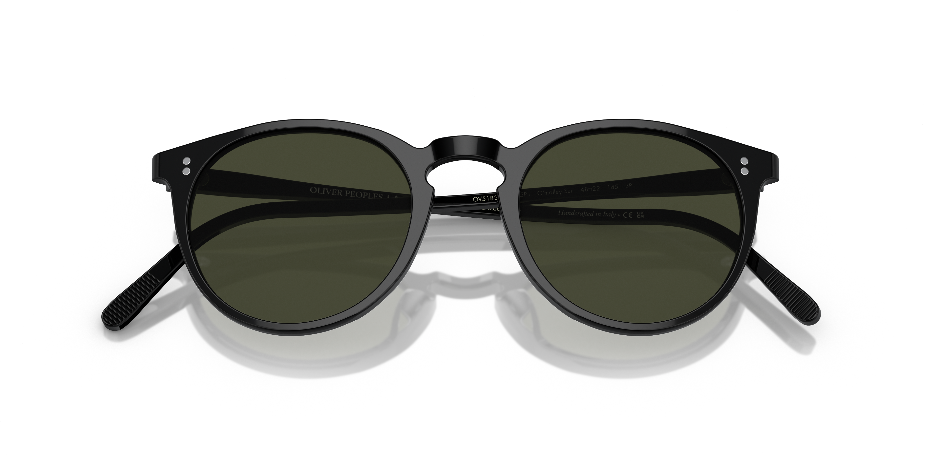 Oliver Peoples Man Oliver Peoples OV5183S O'MALLEY SUN 1005P1 Zonnebrillen Acetaat Zwart Grijs Pantos Gepolariseerd