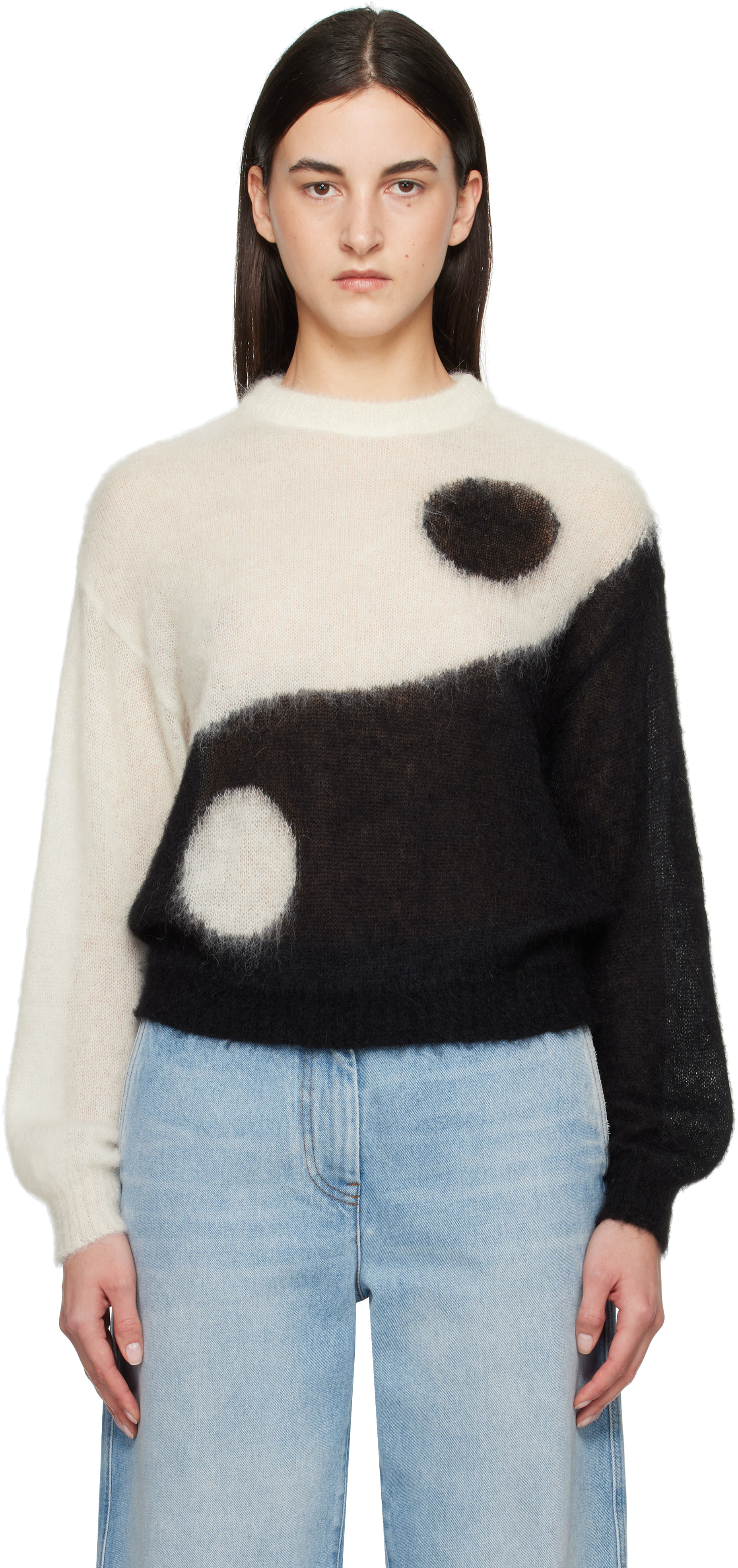 Moschino Black & White Iconic Archive Tao Sweater
