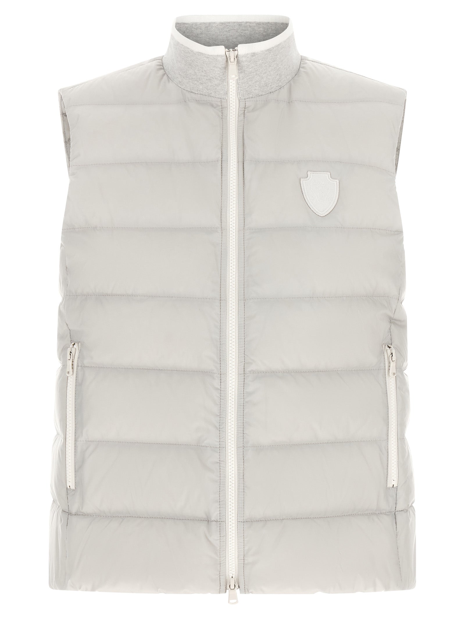 Quilted Nylon Vest — Gray