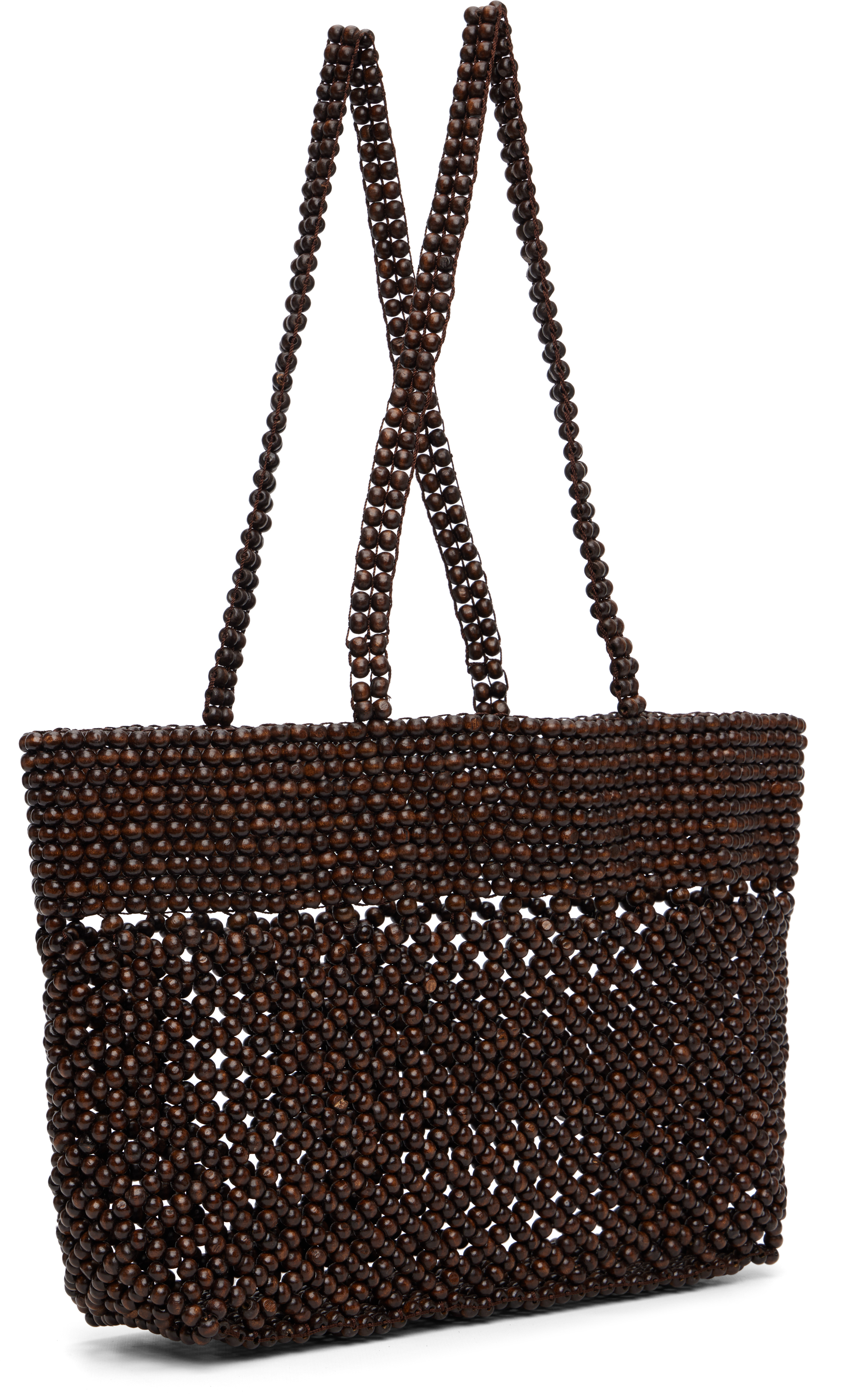 Brown Wooden Beads Tote