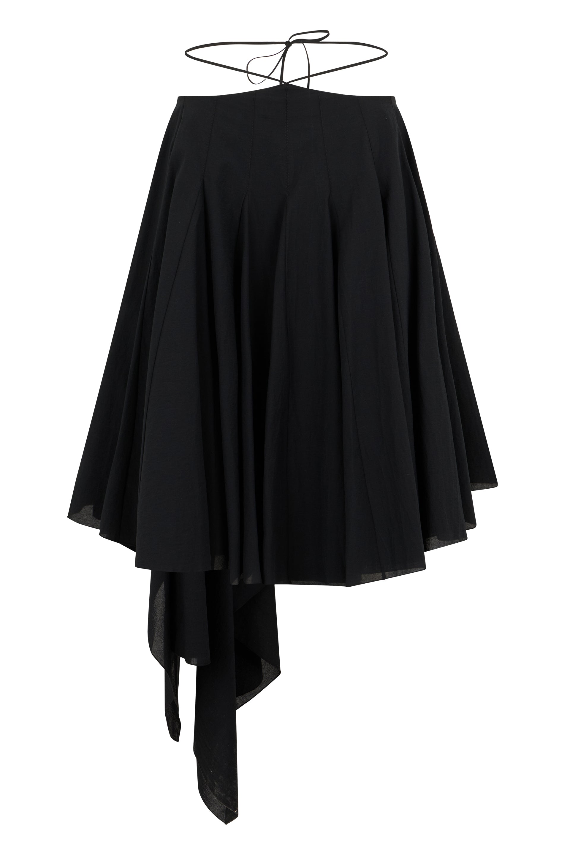 Mini Dress with Ruffles in Lightweight Cotton Blend