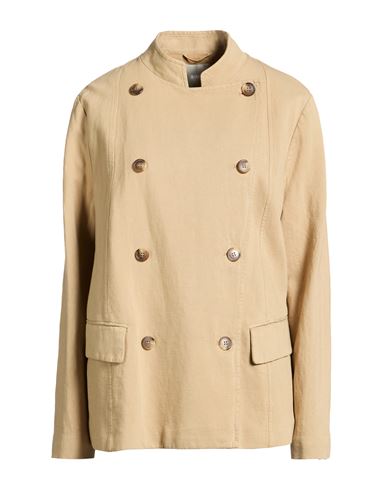 Woman Jacket Sand Size 10 Cotton, Linen