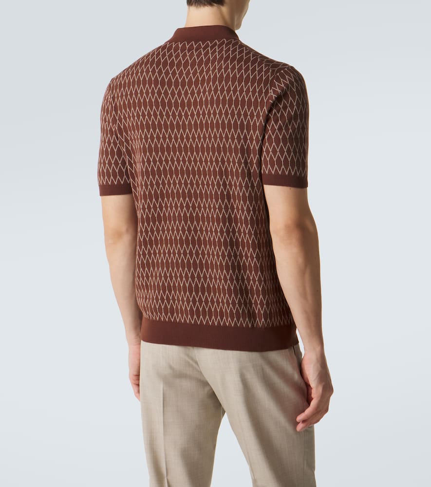 Cotton jacquard polo shirt