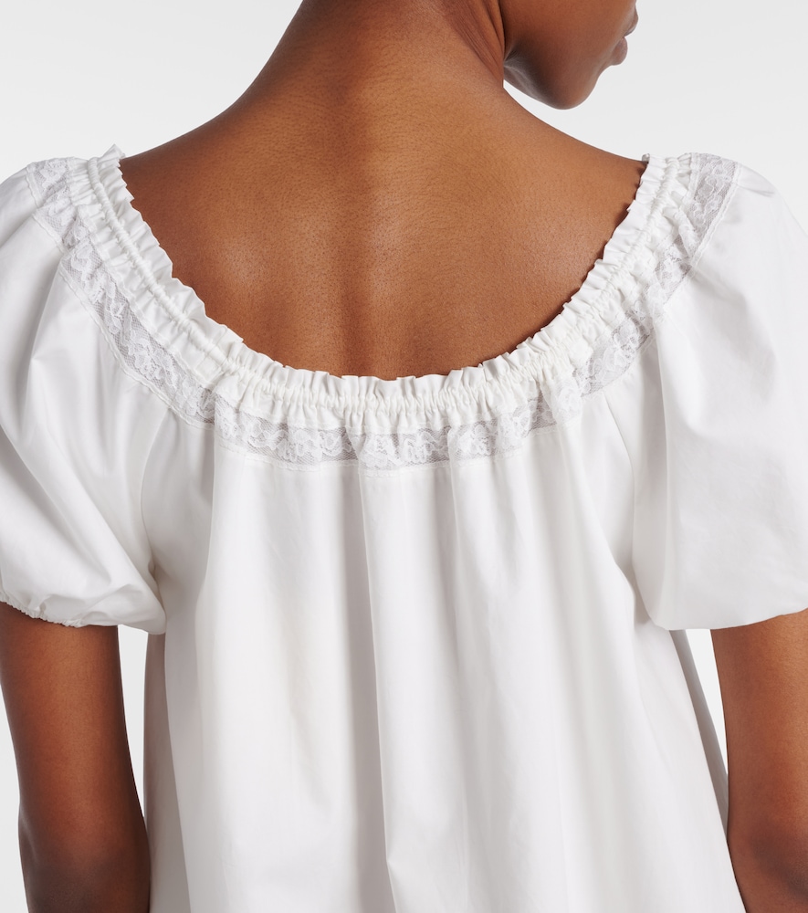 Galle lace-trimmed cotton minidress