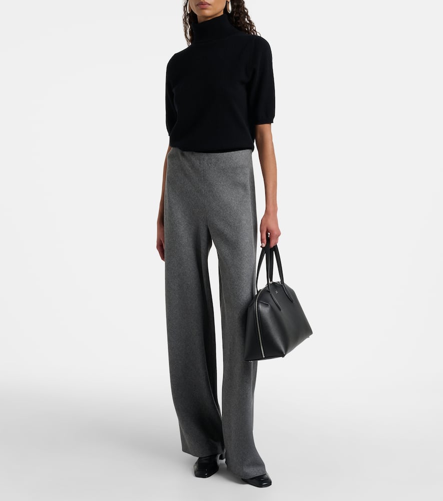 High-rise wide-leg pants