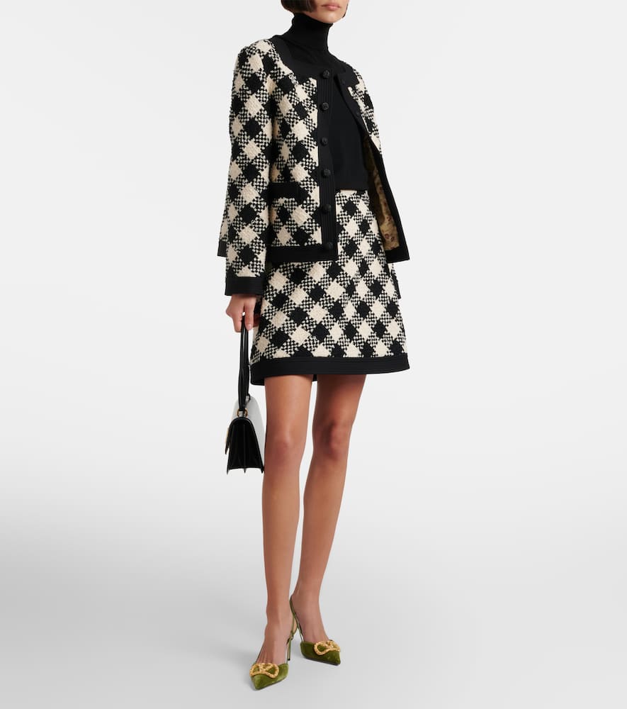 Cotton and wool-blend tweed miniskirt