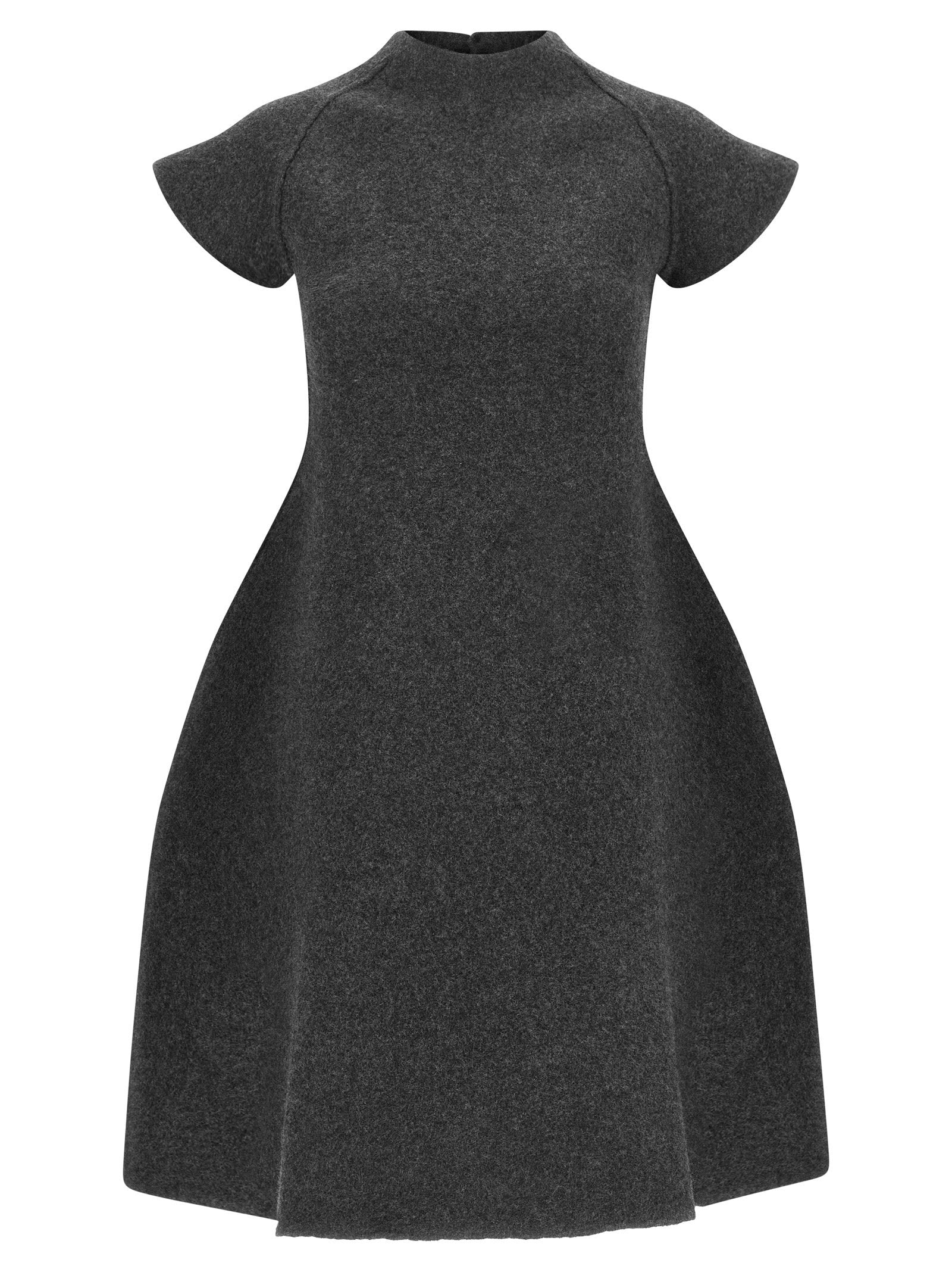 Virgin Wool A-Line Dress — Charcoal