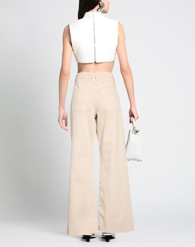 Woman Pants Beige Size 31 Cotton, Tencel, Elastane