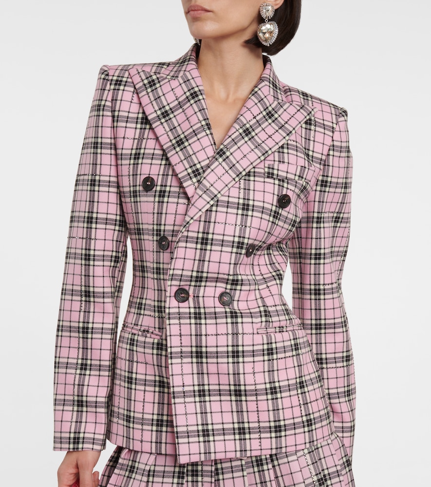 Checked wool blazer