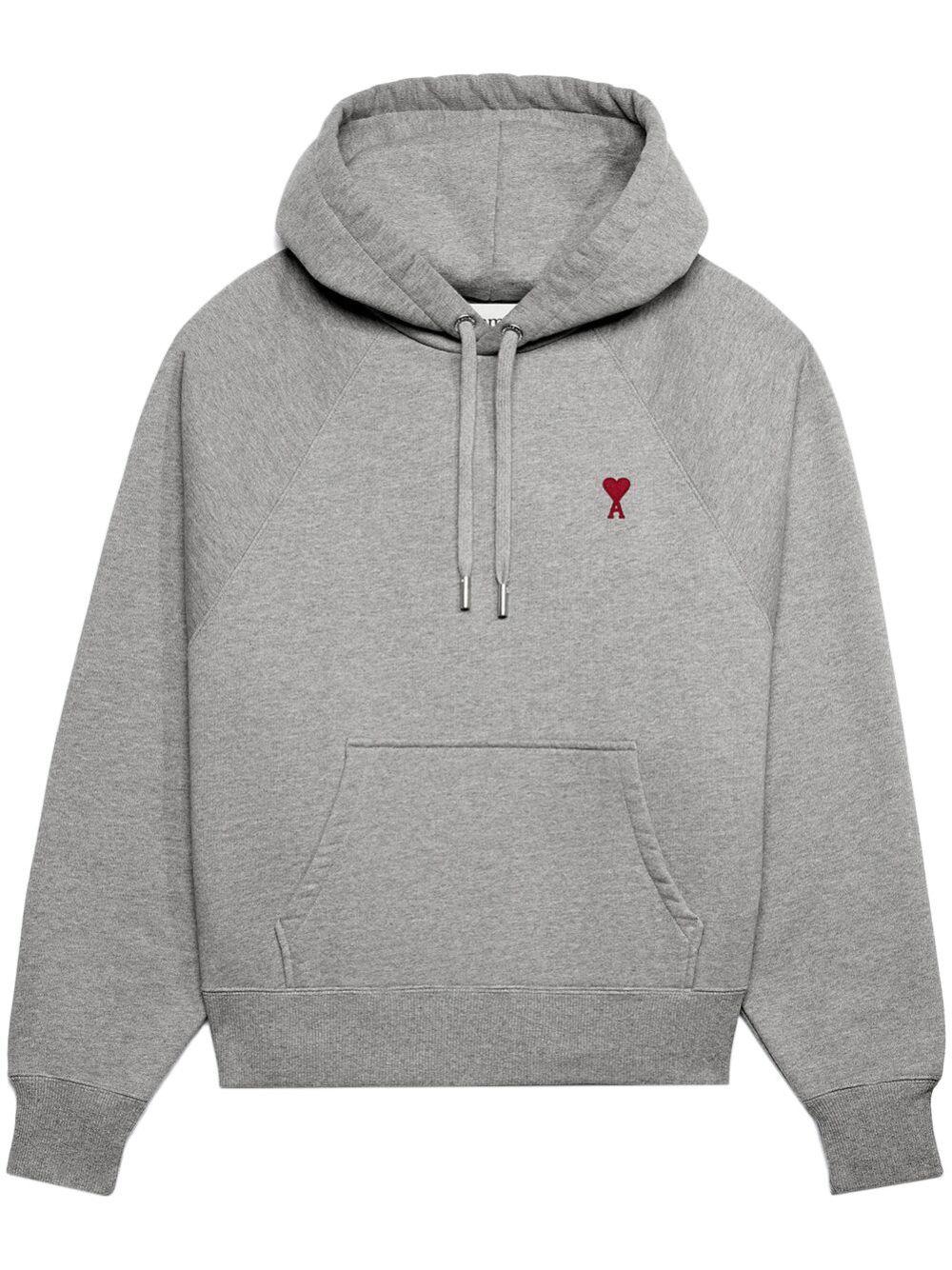 Logo-embroidered organic-cotton hoodie - Grey