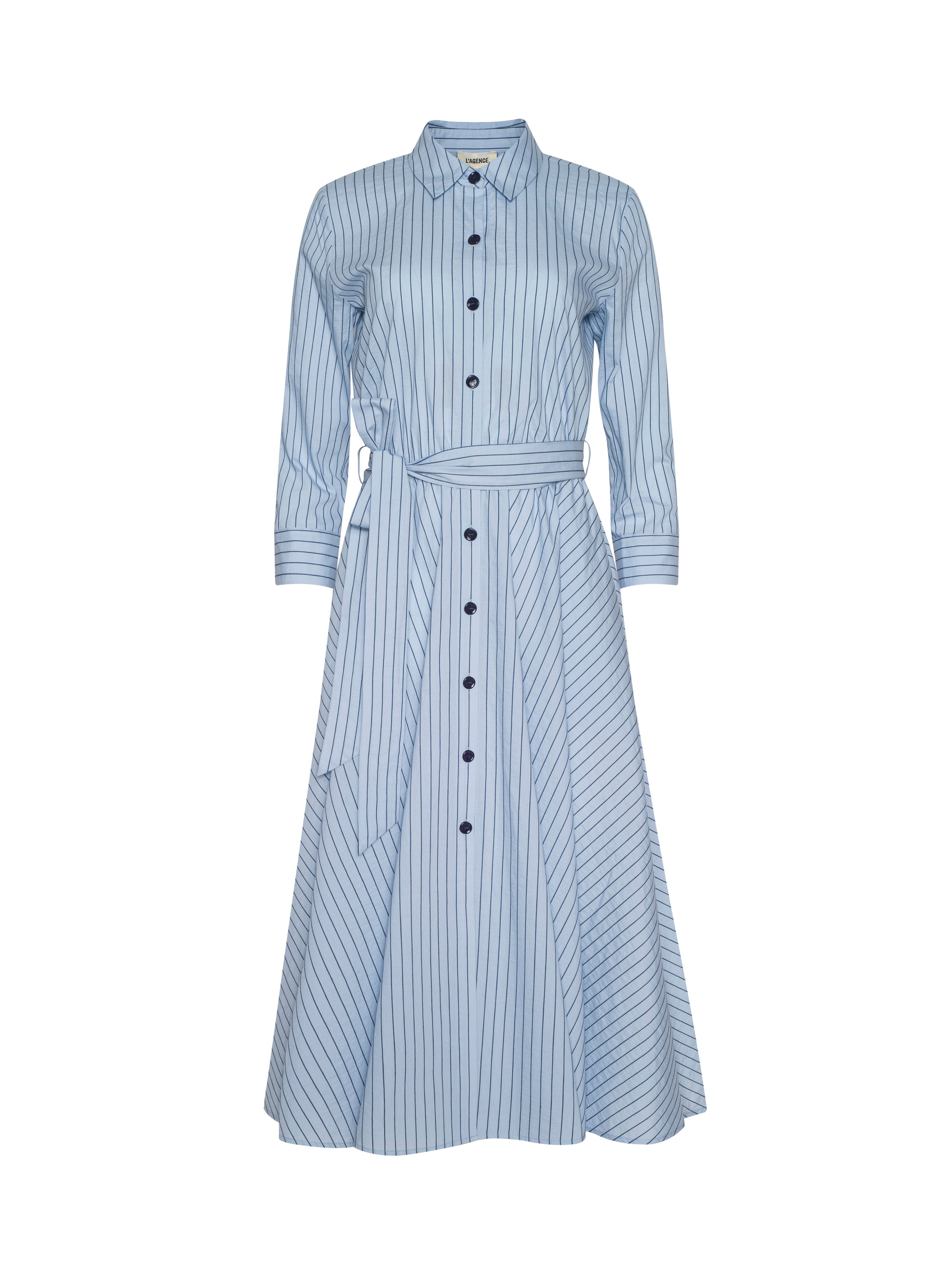 Ralphie Midi Dress In Light Blue/dark Blue Stripe