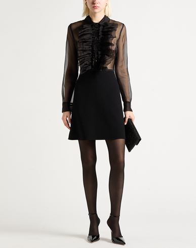 P. a.r. o.s. h. Woman Mini dress Black Size M Silk, Virgin Wool, Polyamide, Elastane
