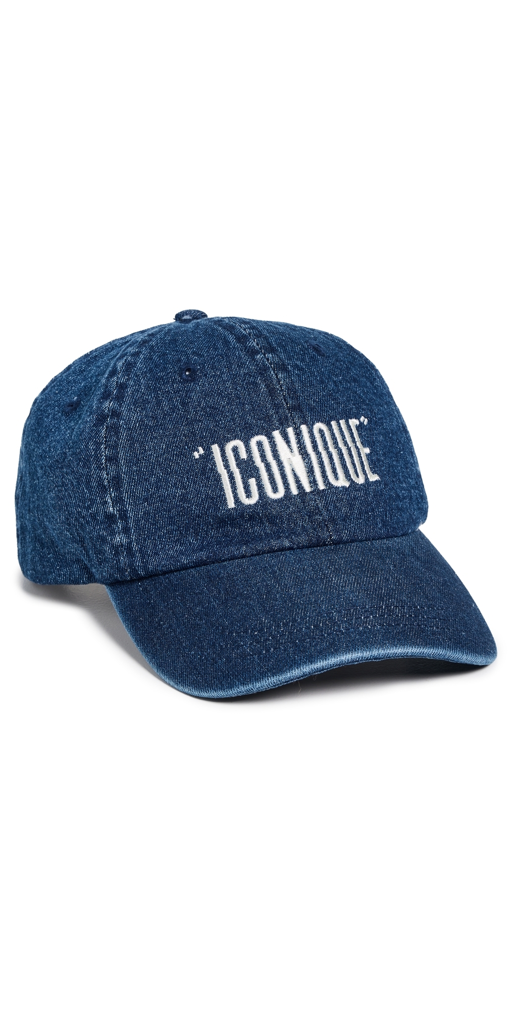 Clare V. Denim Baseball Hat Navy w/ Cream One Size