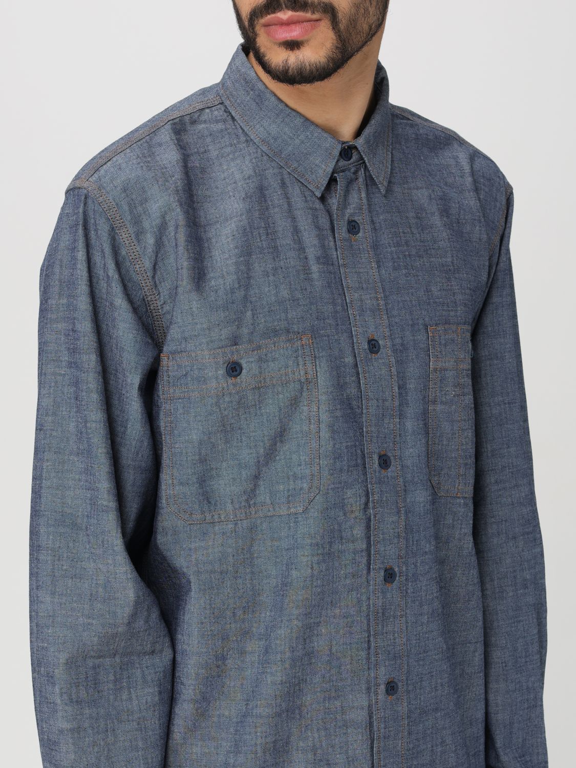 Shirt Men color Indigo