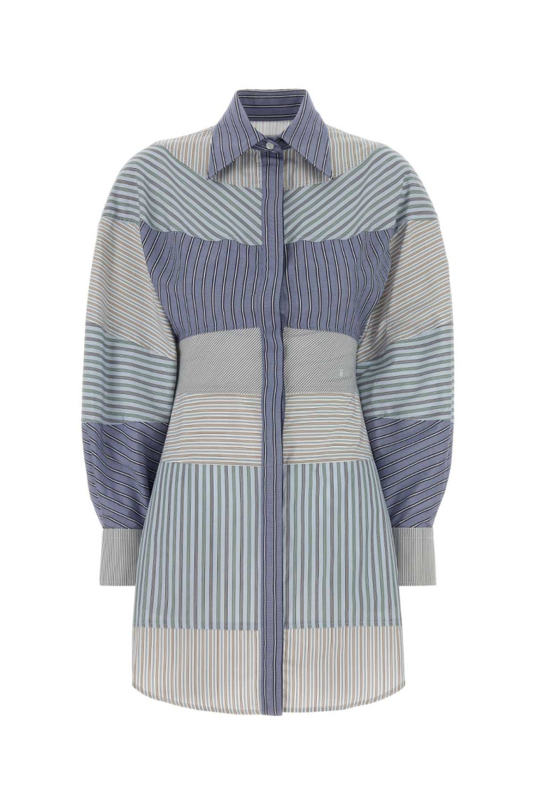 Multicolour Printed Cotton Shirt Dress