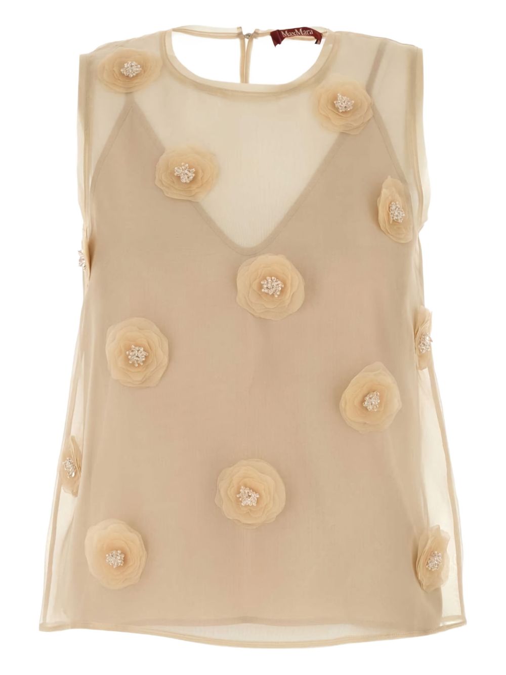 Max Mara Achille organza top - Neutrals