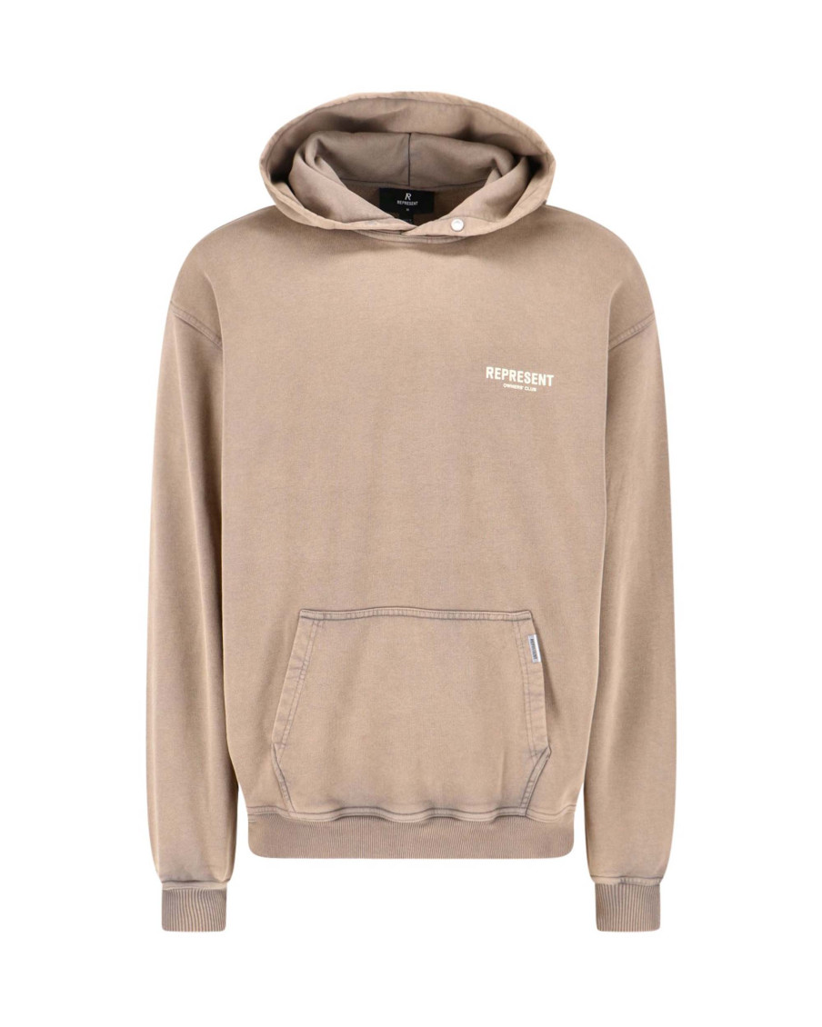 Light Brown Logo Hood Sweatshirt