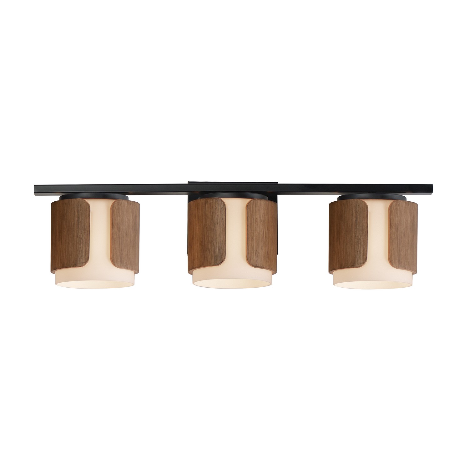 Walnut Black Bathroom Vanity Light from the Draughtsman Collection