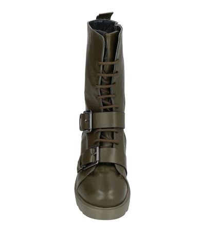 Woman Ankle boots Military green Size 10 Leather