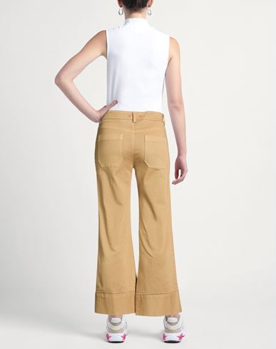 Woman Pants Khaki Size 6 Cotton, Elastane