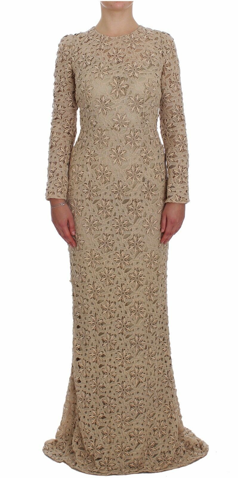 Floral Lace Dress — Beige