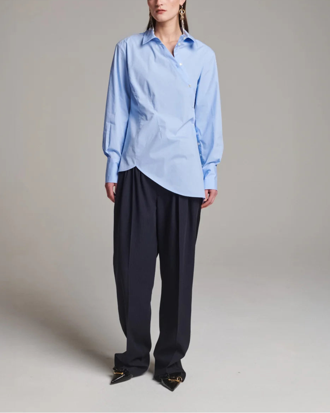 Twisted Cotton Light Blue Shirt