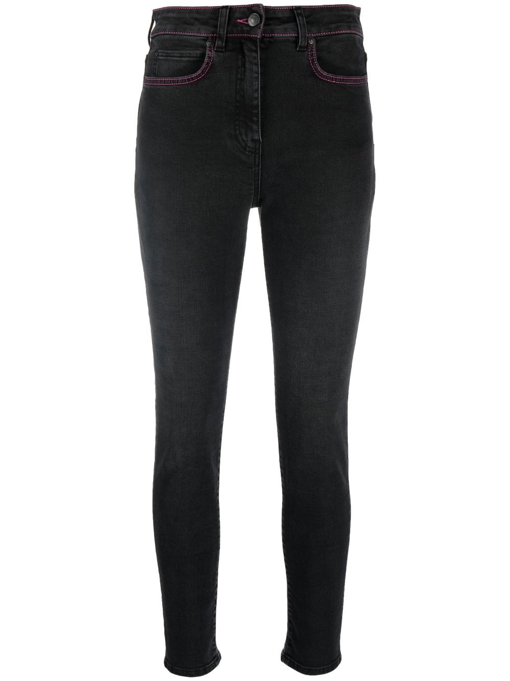 Tonal-stitch skinny jeans - Black